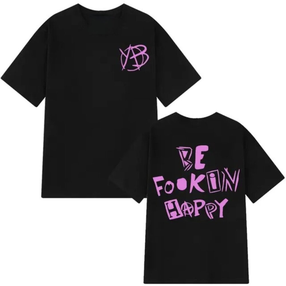 Yungblud Face Be Fook In Happy Shirt 2 Sided black